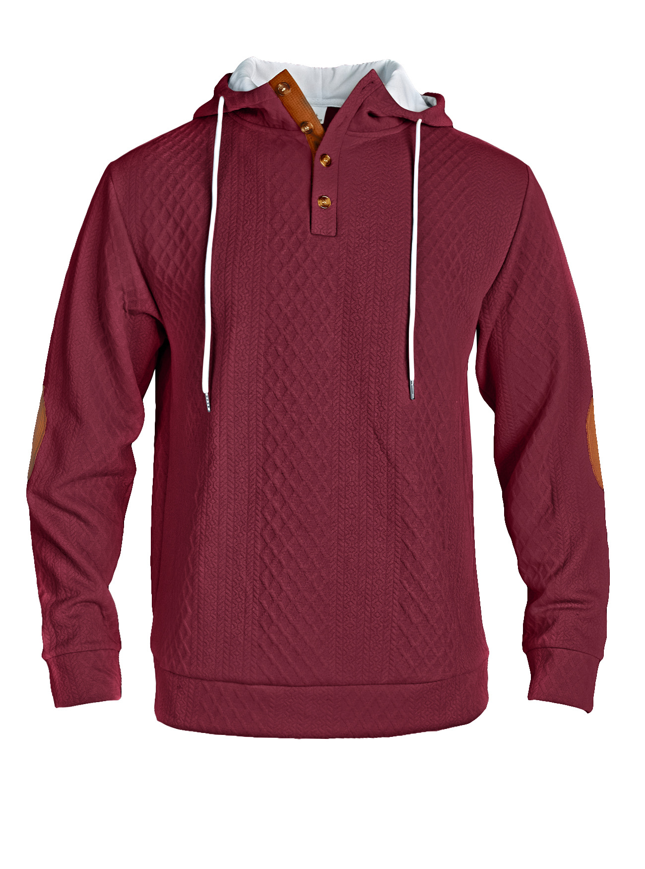 Men's Fashion Jacquard Textured High Neck Hooded Sweatshirt