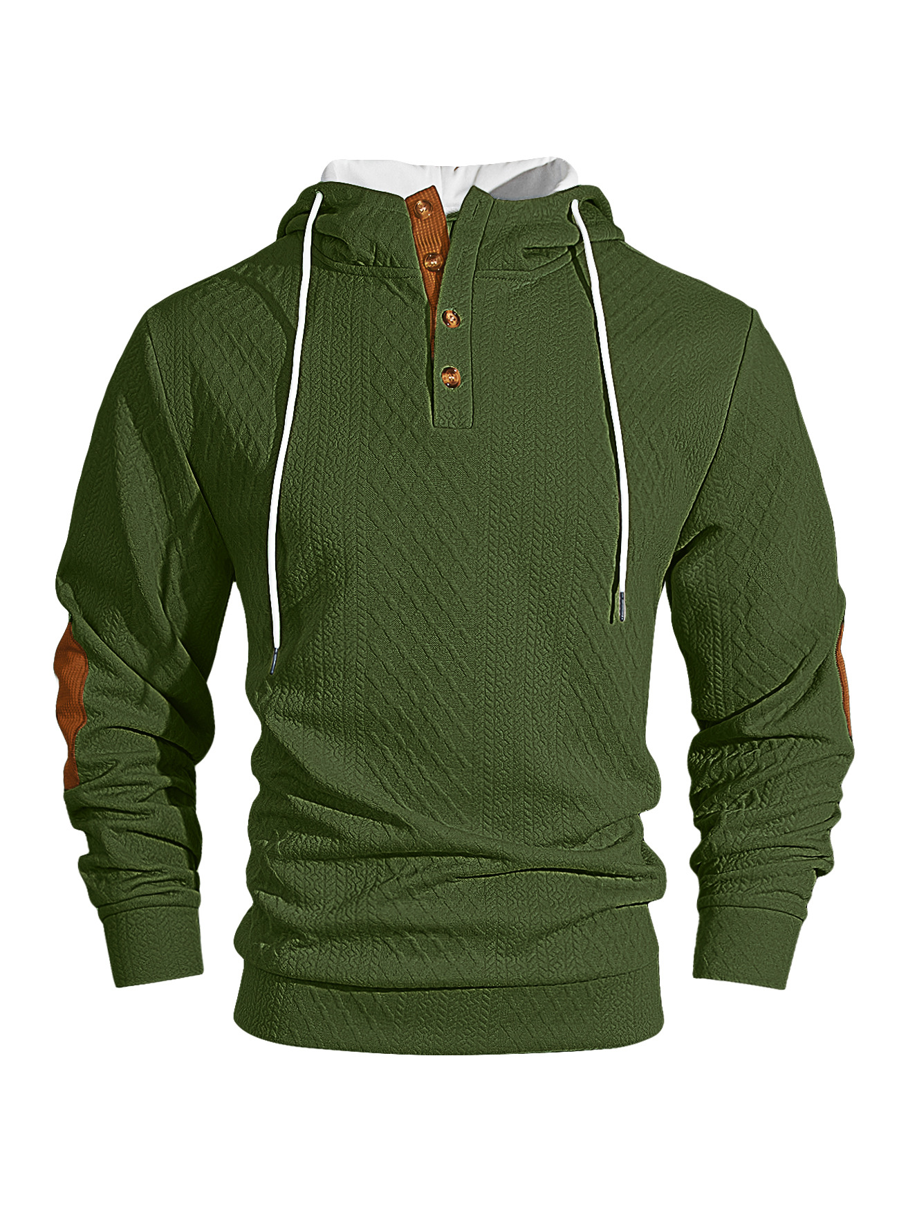 Men's Fashion Jacquard Textured High Neck Hooded Sweatshirt