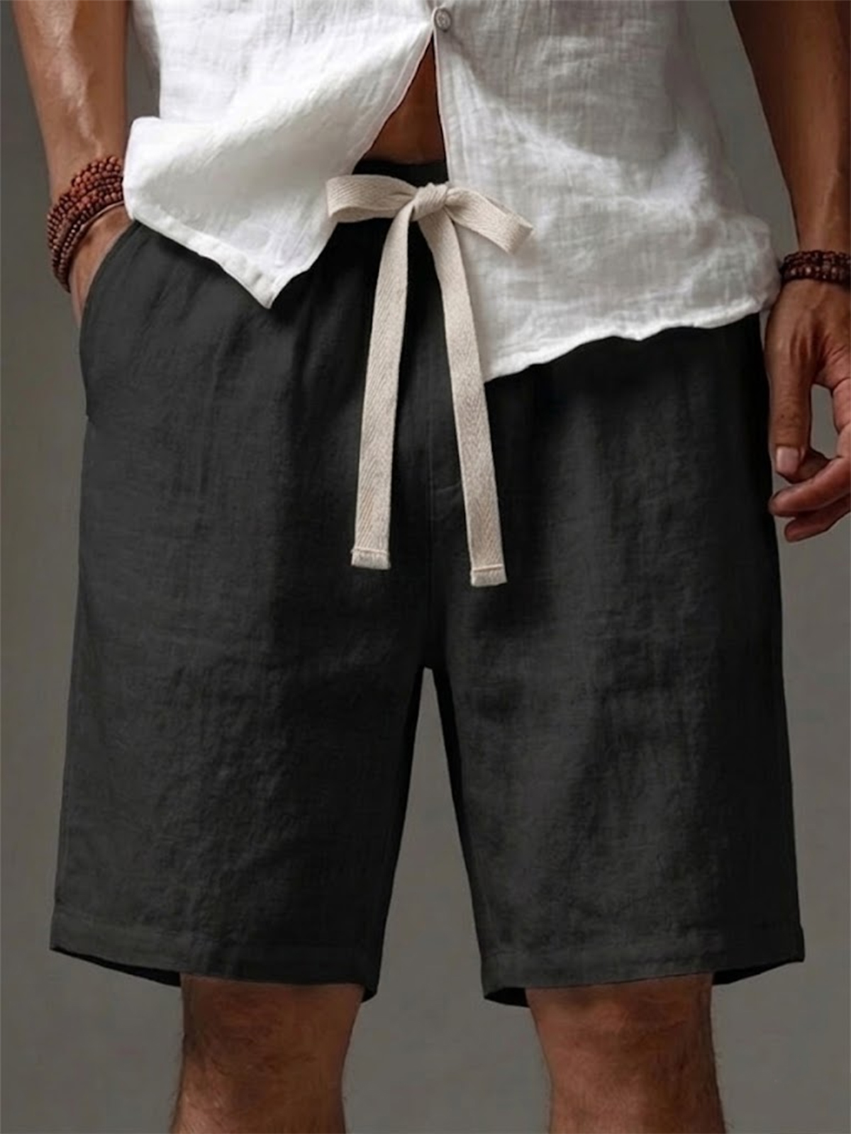 Men's Solid Color Vacation Casual Shorts