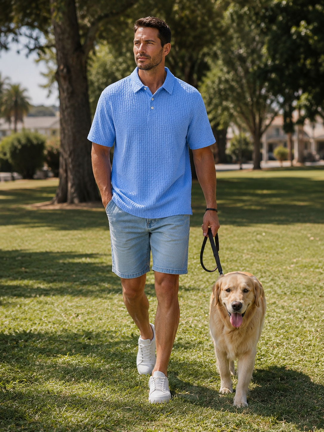 Men's Cooling Ice-Silk Casual Short Sleeve Polo Shirt