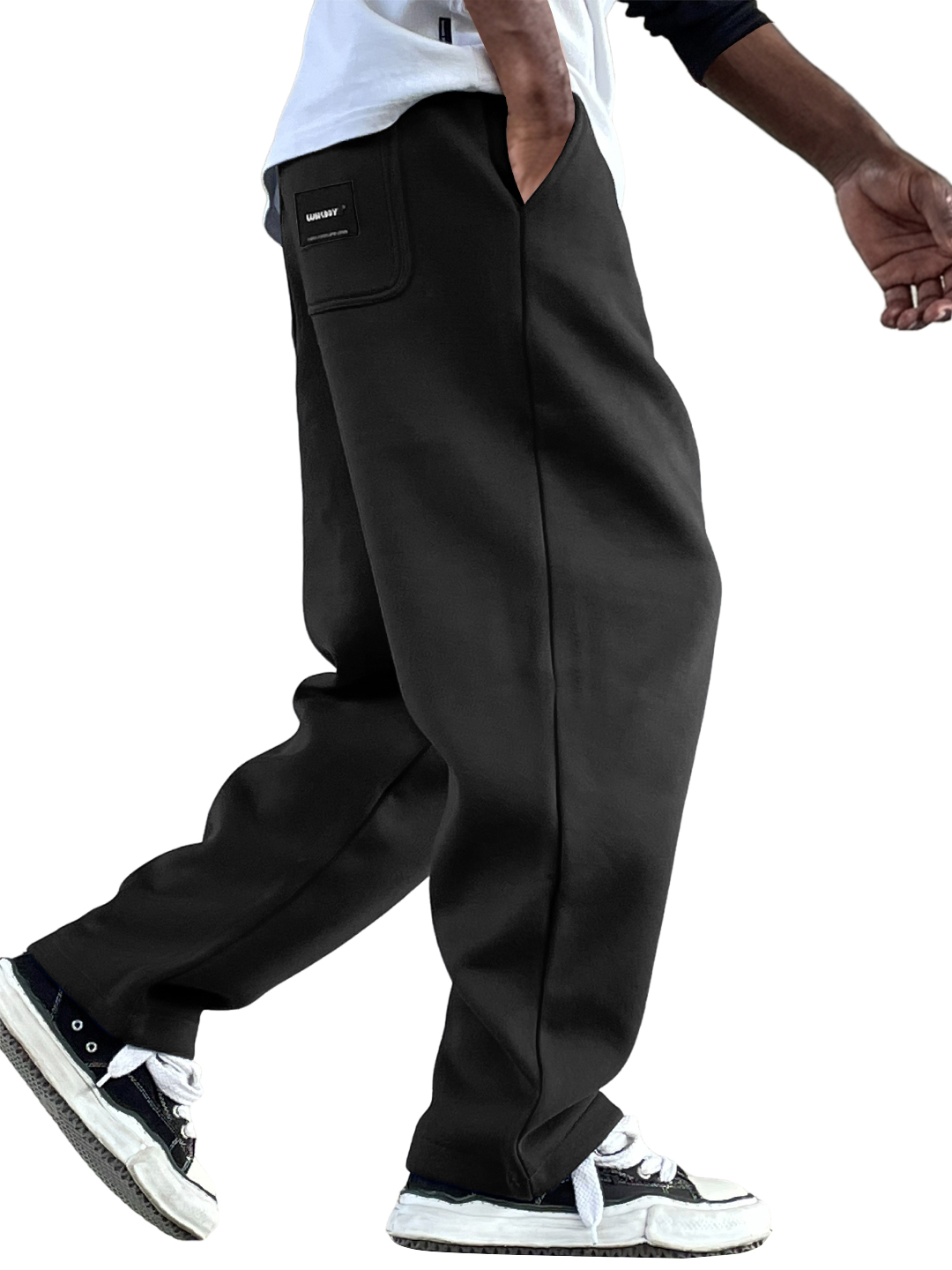 Men's Vintage Casual Everyday Multi-Pocket Embroidered Logo Air Layer Cotton Trousers