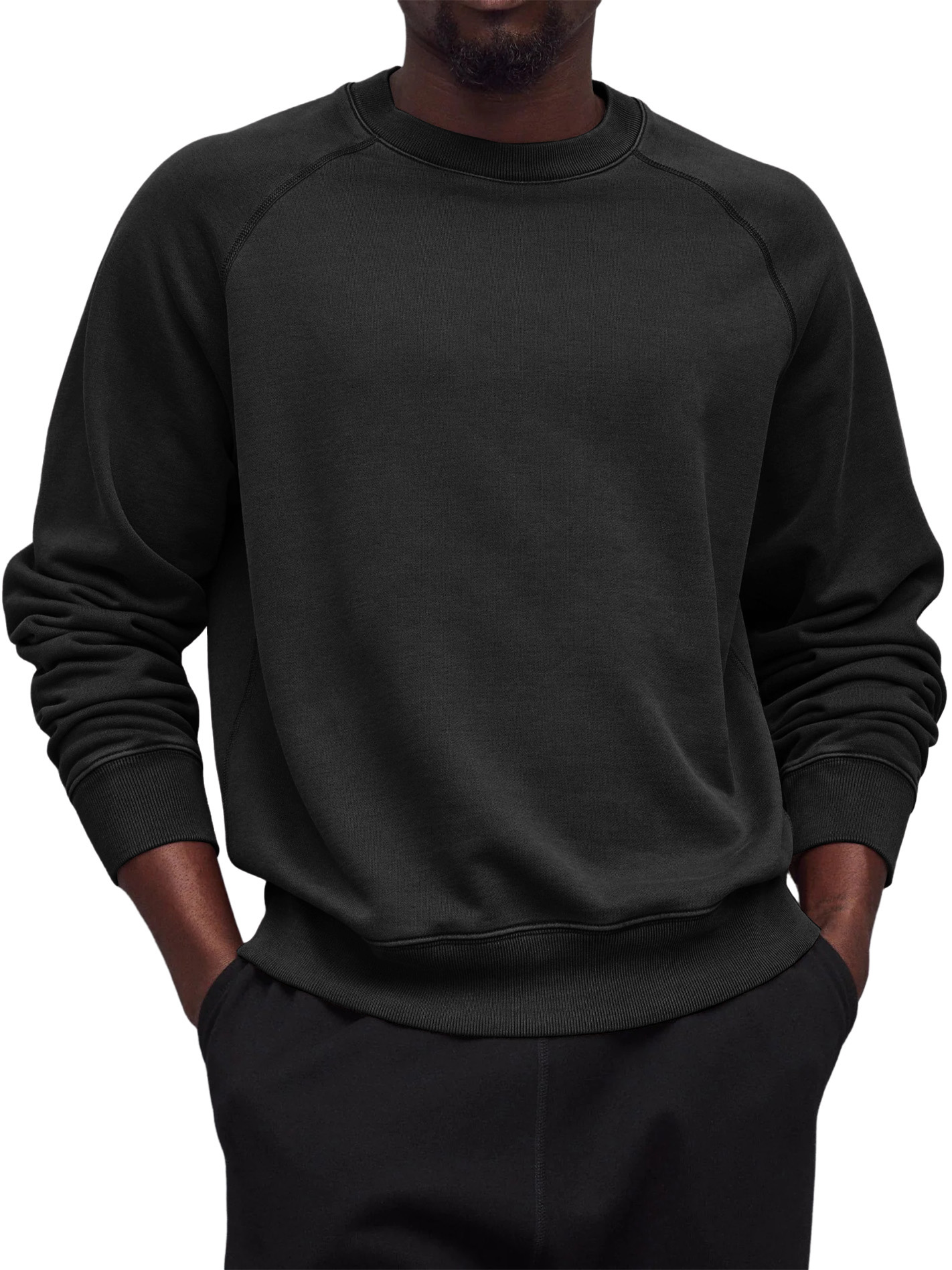 Men's Everyday Versatile Casual Raglan Sleeve Crew Neck Long-Sleeve Sweatshirt