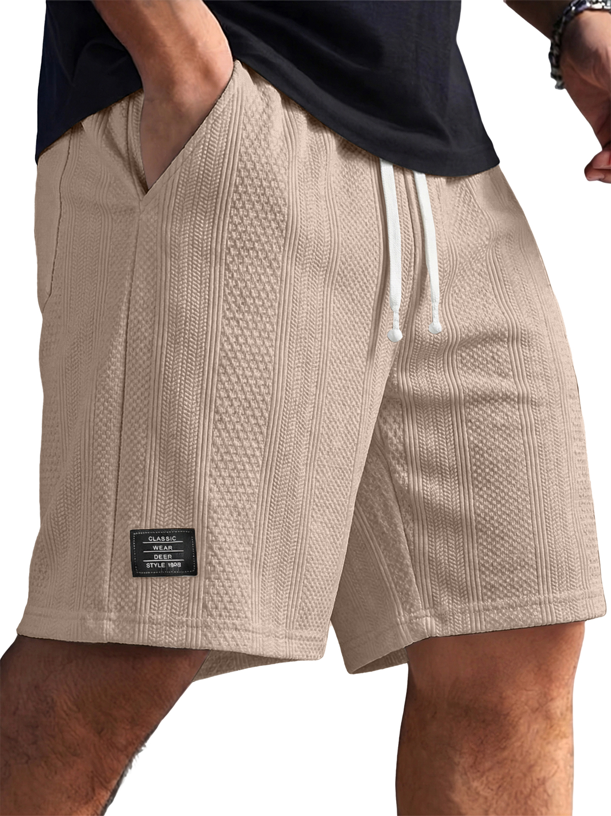 Men's Striped Jacquard Textured Casual Shorts