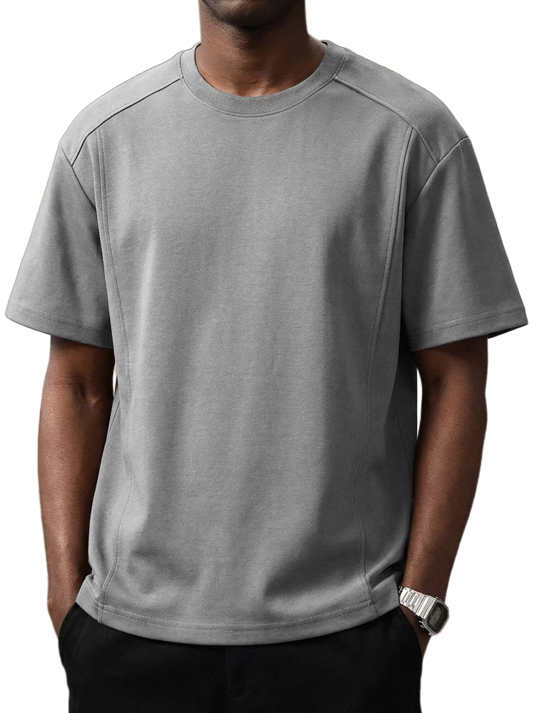 Men's Everyday Casual Deconstructed Design Crew Neck Short-Sleeve T-Shirt