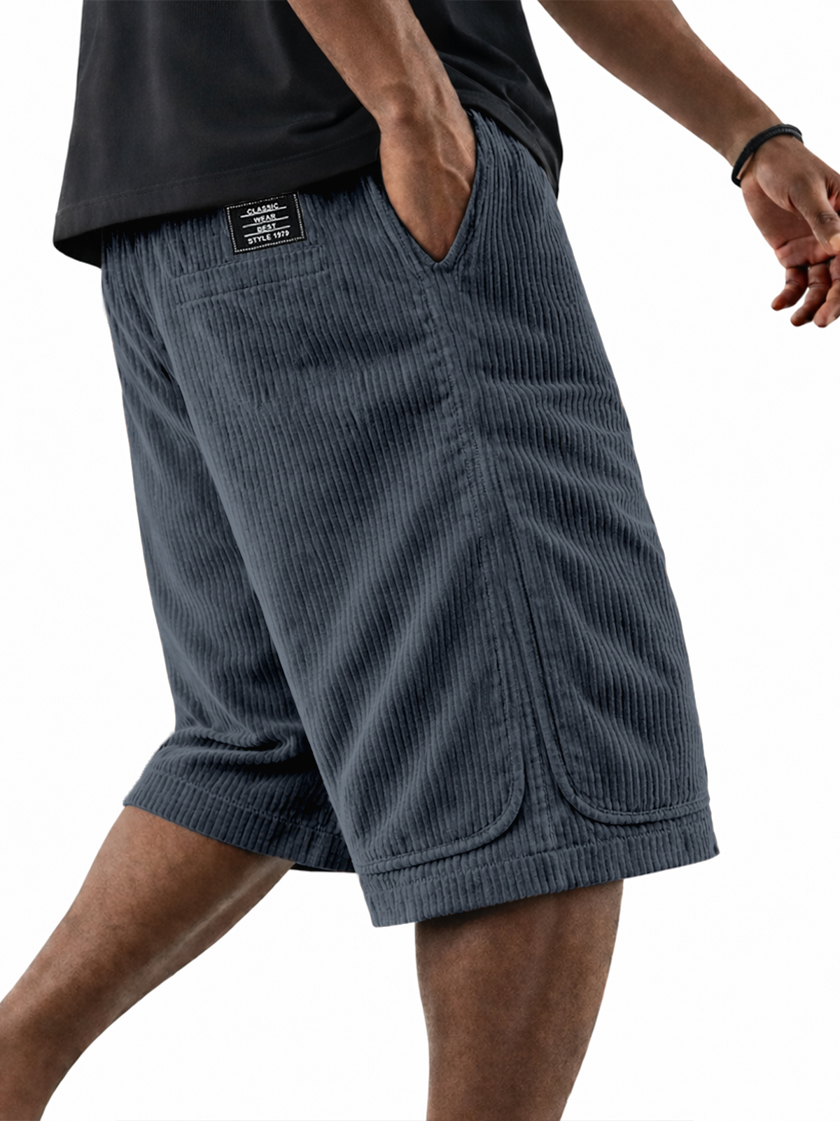 Classic Cord Patch Pocket Casual Shorts