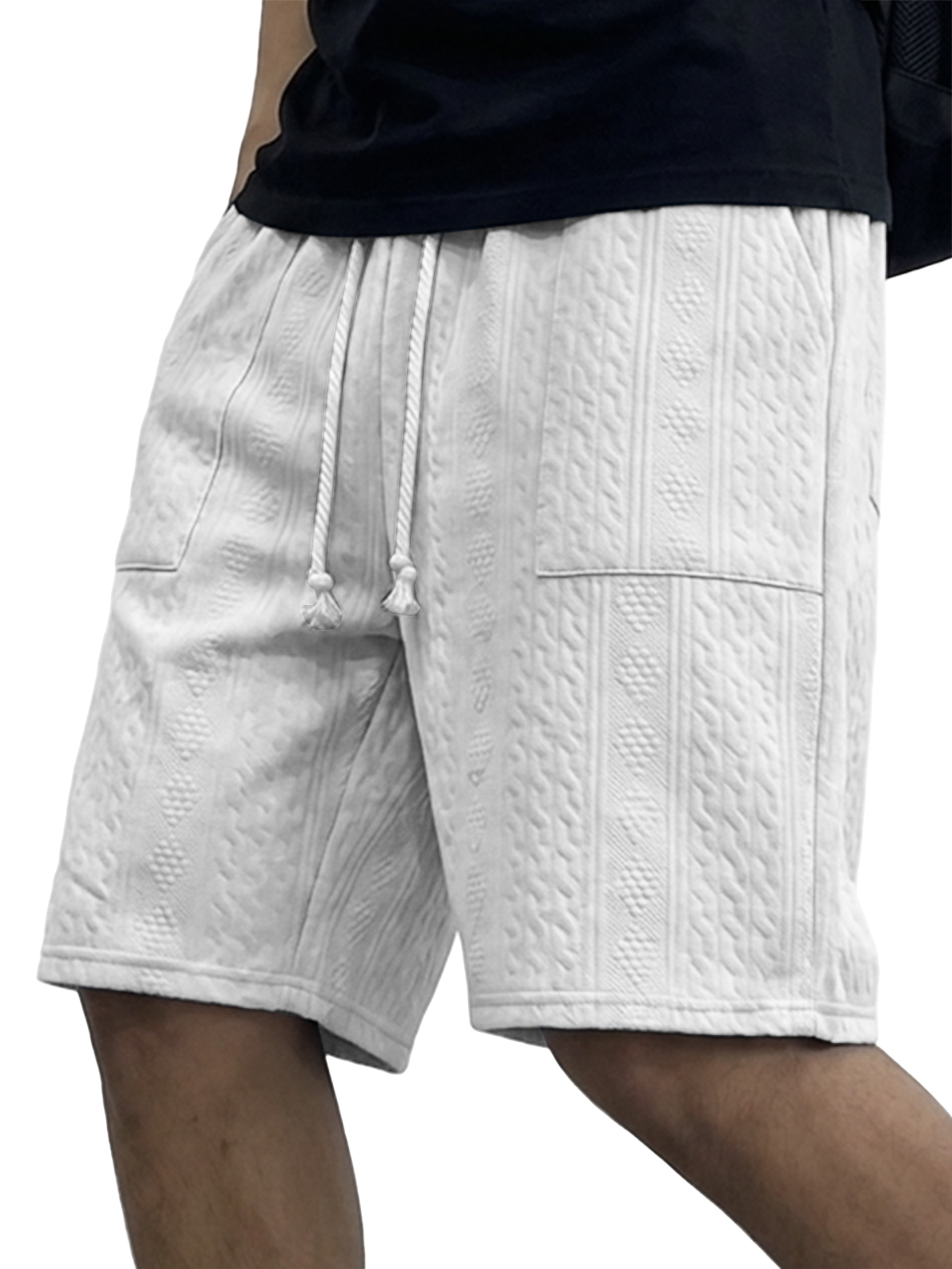 Men's Everyday Casual Jacquard Textured Shorts
