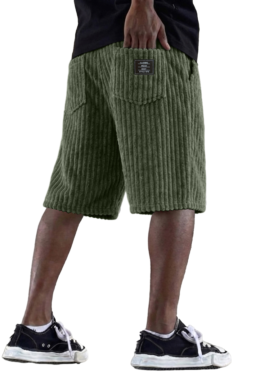 Men's Corduroy Multi Pocket Shorts with Logo