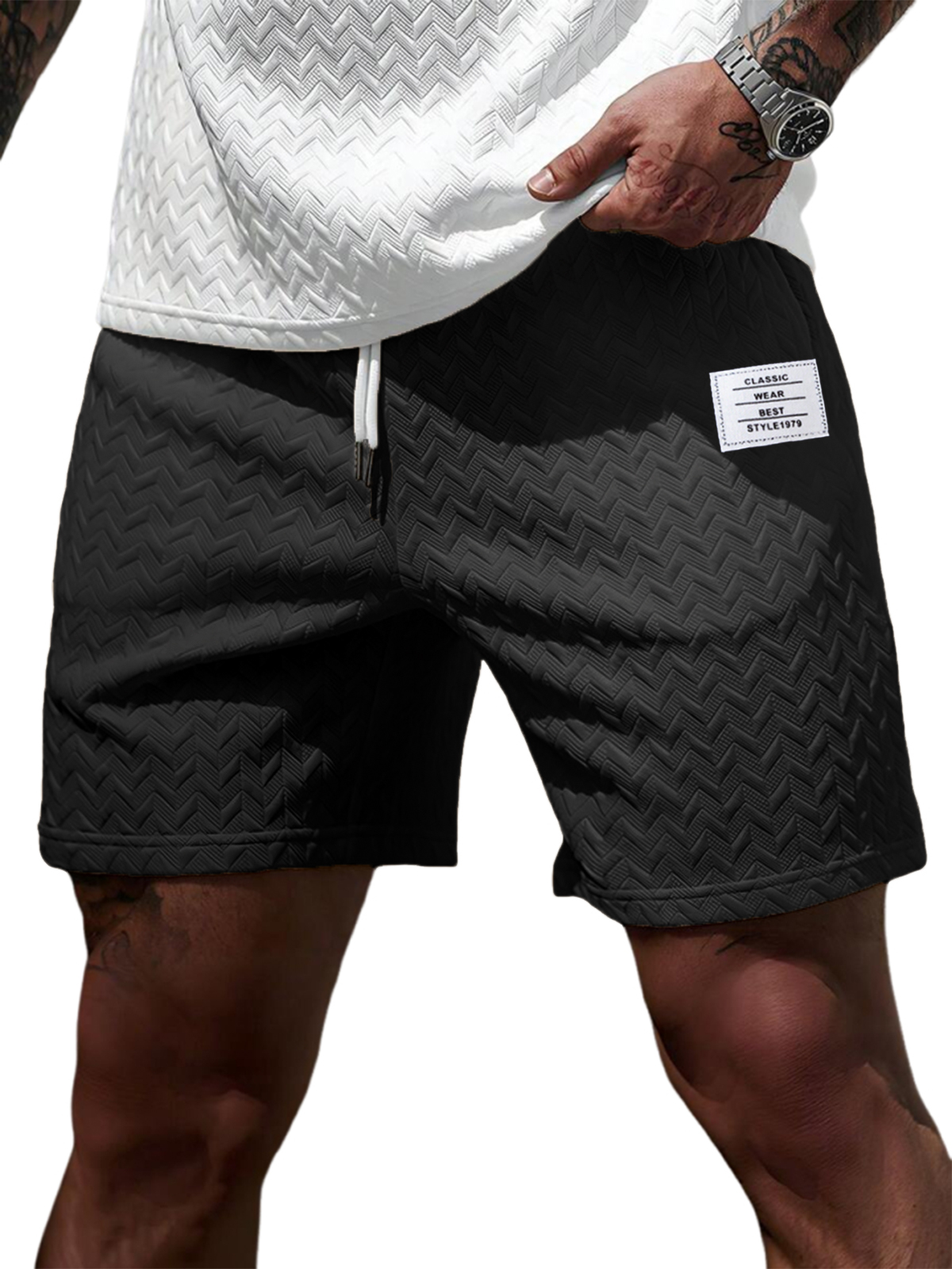 Soft Jacquard Weave Athletic Gym Shorts for Men