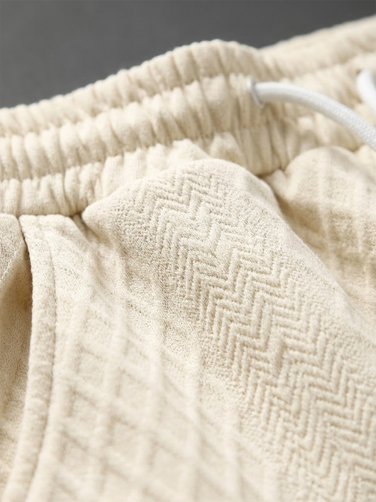 Men's Jacquard Textured Casual Drawstring Shorts