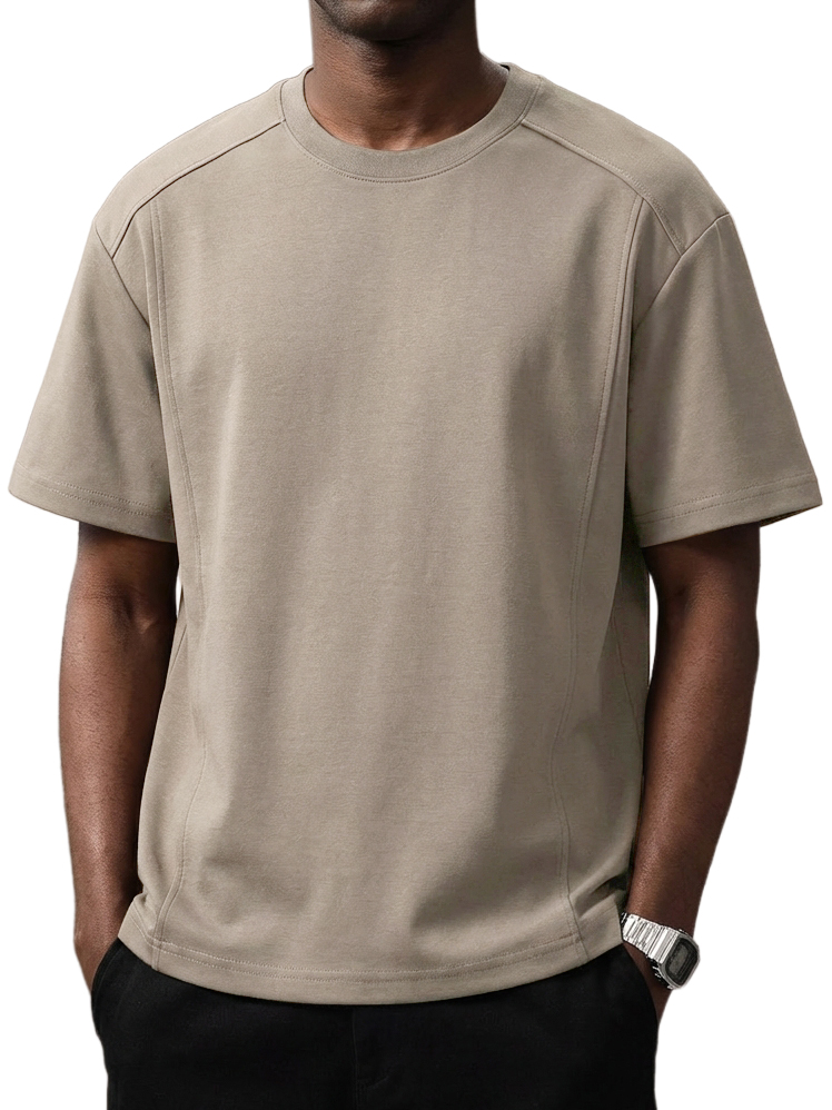 Men's Everyday Casual Deconstructed Design Crew Neck Short-Sleeve T-Shirt