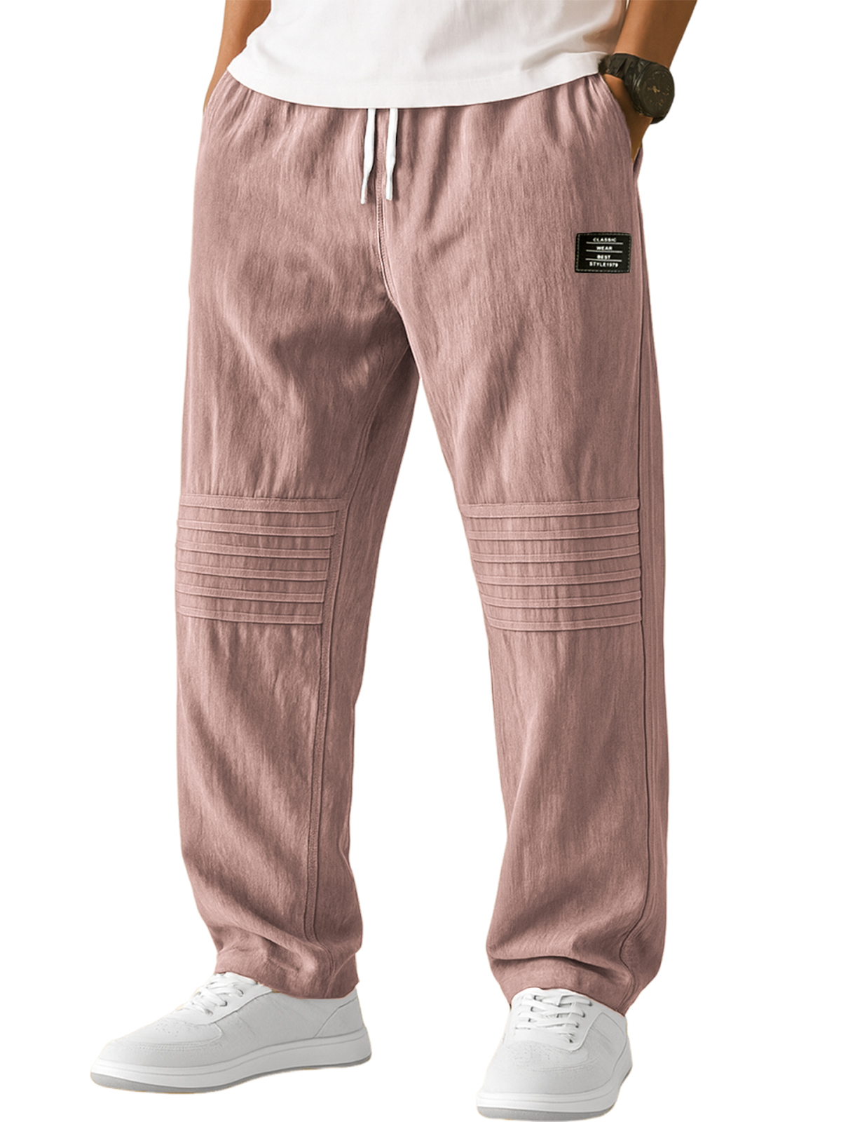Men's Textured Pleated Casual Pants