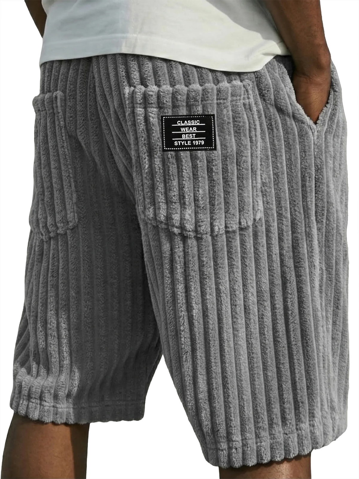 Men's Retro Corduroy Pocket Shorts