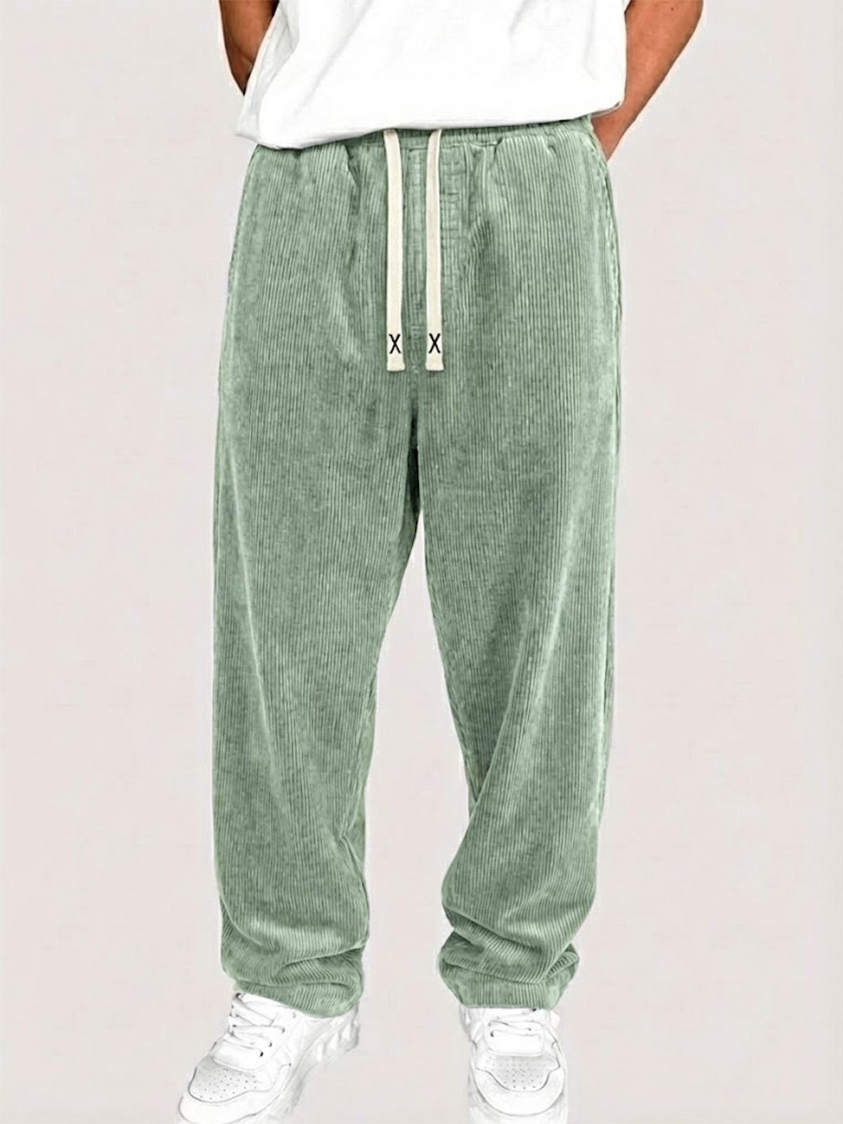 Men's Stylish Loose-fitting Corduroy Solid Color Casual Trousers