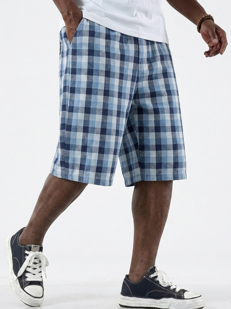 Stylish & Versatile Plaid Basic Shorts