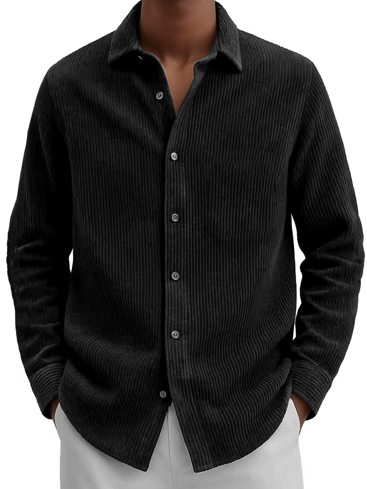 Men's Corduroy Casual Long-sleeved Shirt