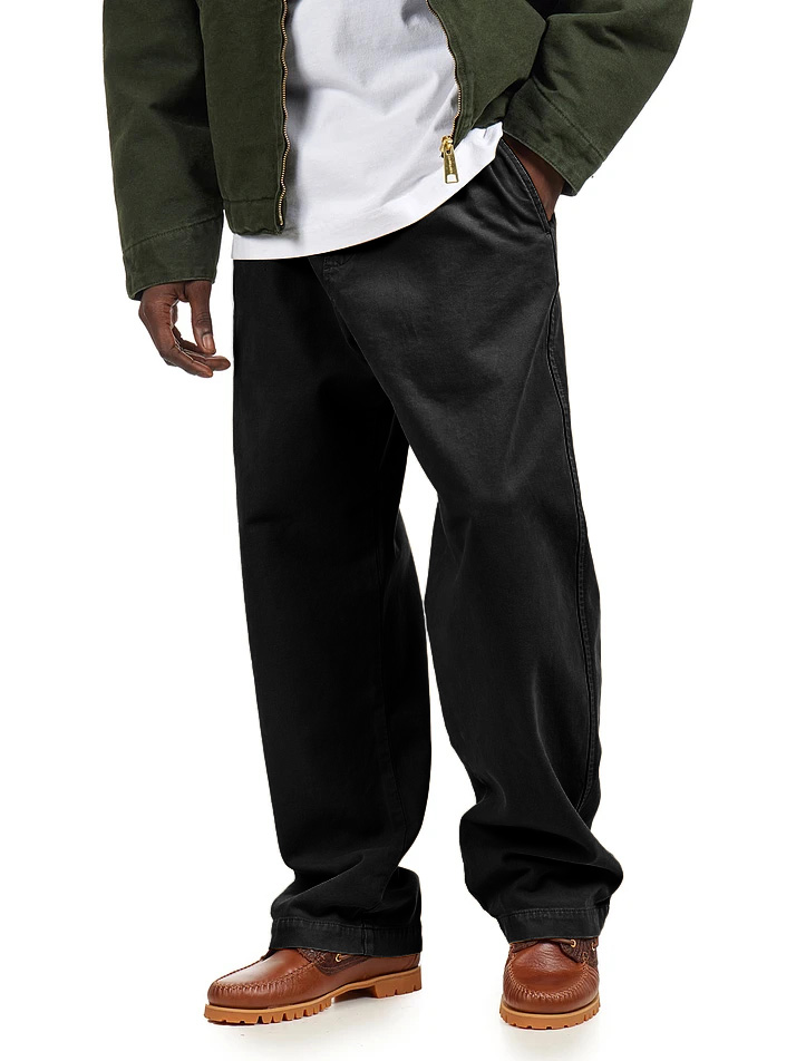 Men's Casual Retro Workwear Embroidered Logo Loose Stretch Waistband Pocket Pants