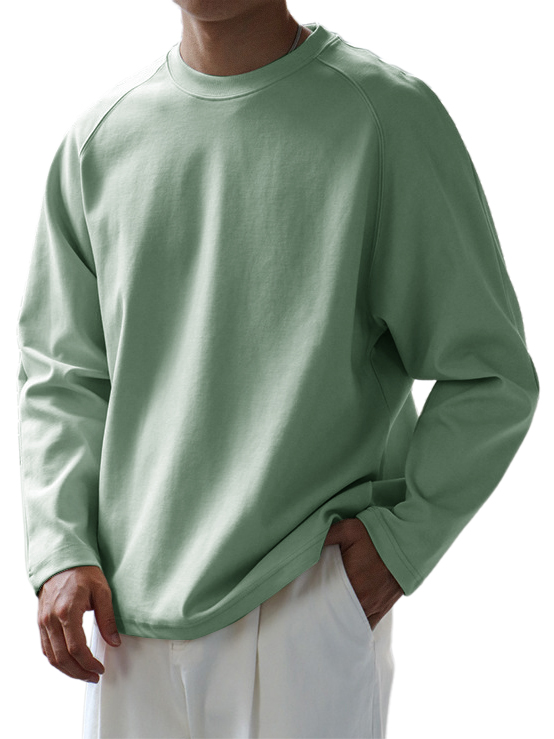 Men's Basic Casual Raglan Sleeve Everyday Versatile Long Sleeve T-Shirt