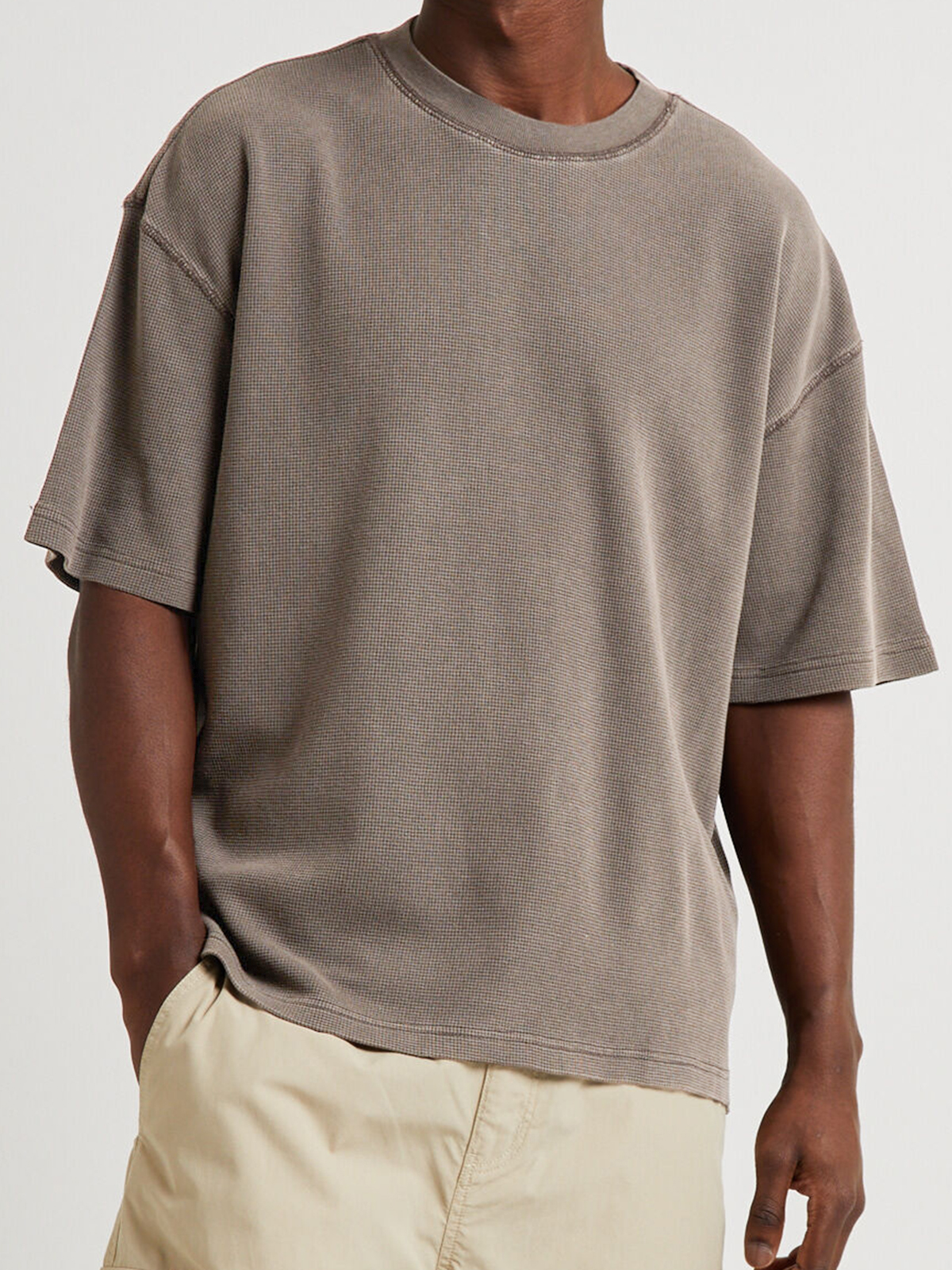 Men's Waffle Distressed Casual T-Shirt