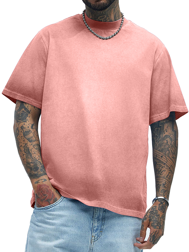 Men's Pure Cotton Gradient Washed Distressed Heavy-duty Short-sleeved T-shirt