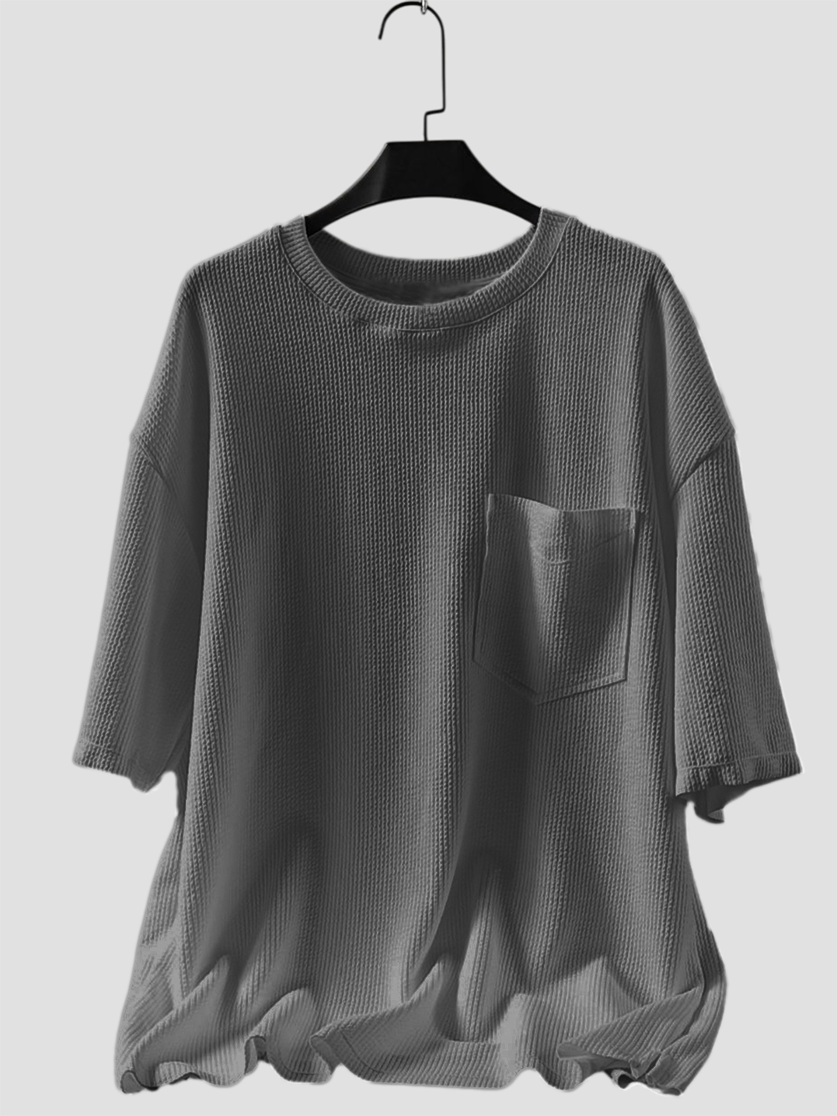 Men's Large Pocket Textured Jacquard Textured Short-sleeved T-shirt