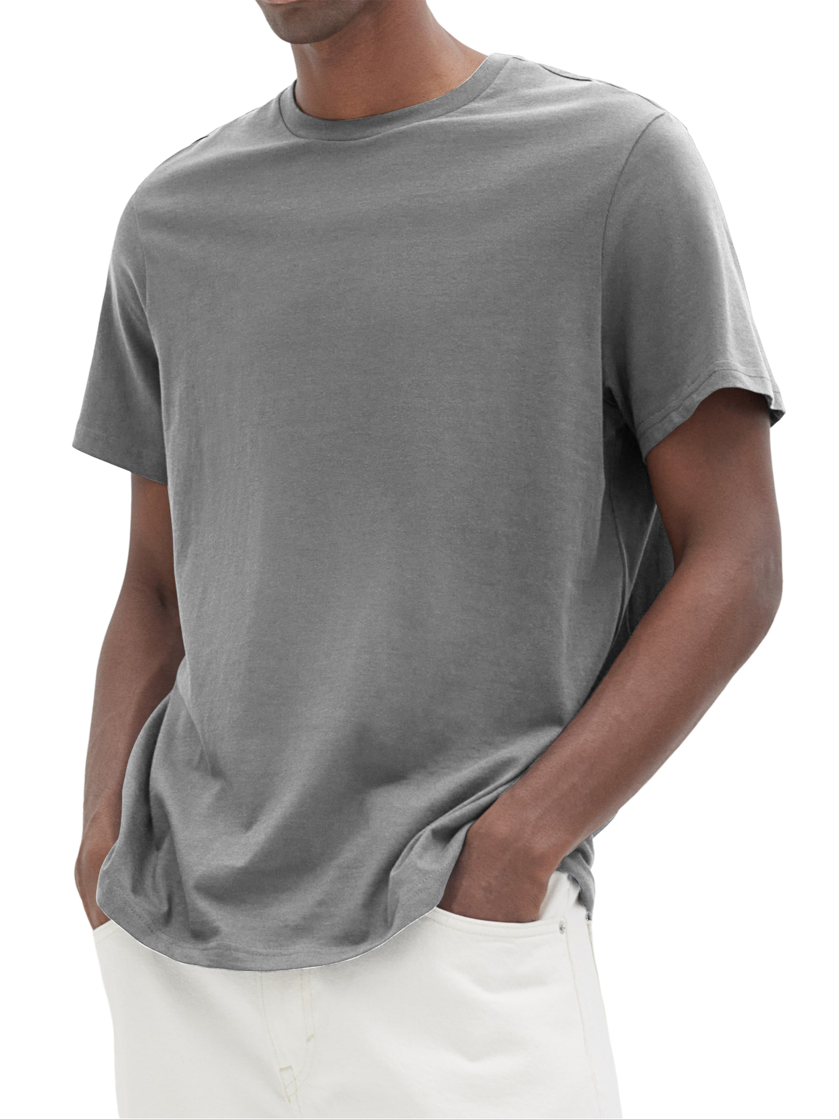 Men's Cotton Round Neck Versatile Daily Short-sleeved T-shirt