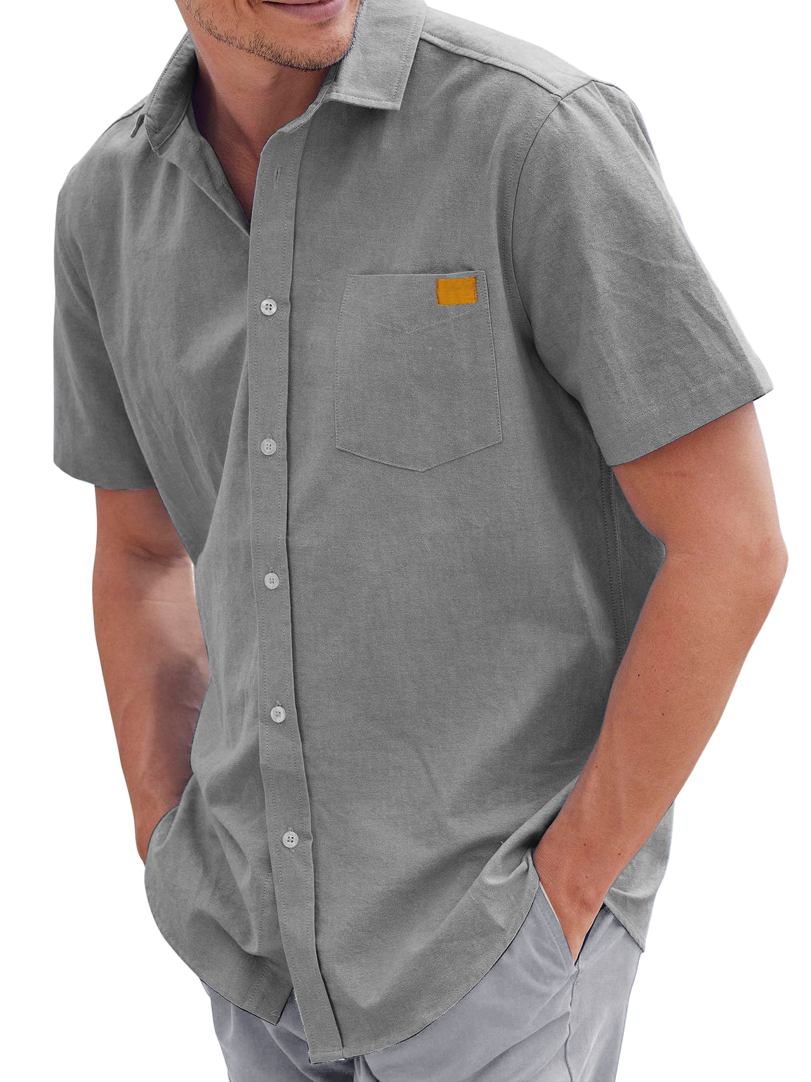 Men's Cotton And Linen Casual And Comfortable Everyday Short-sleeved Shirt