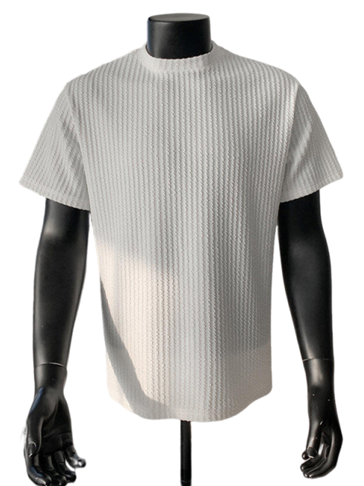 Men's High-end Snake Jacquard Minimalist Texture Fashion Casual Daily Short-sleeved T-shirt