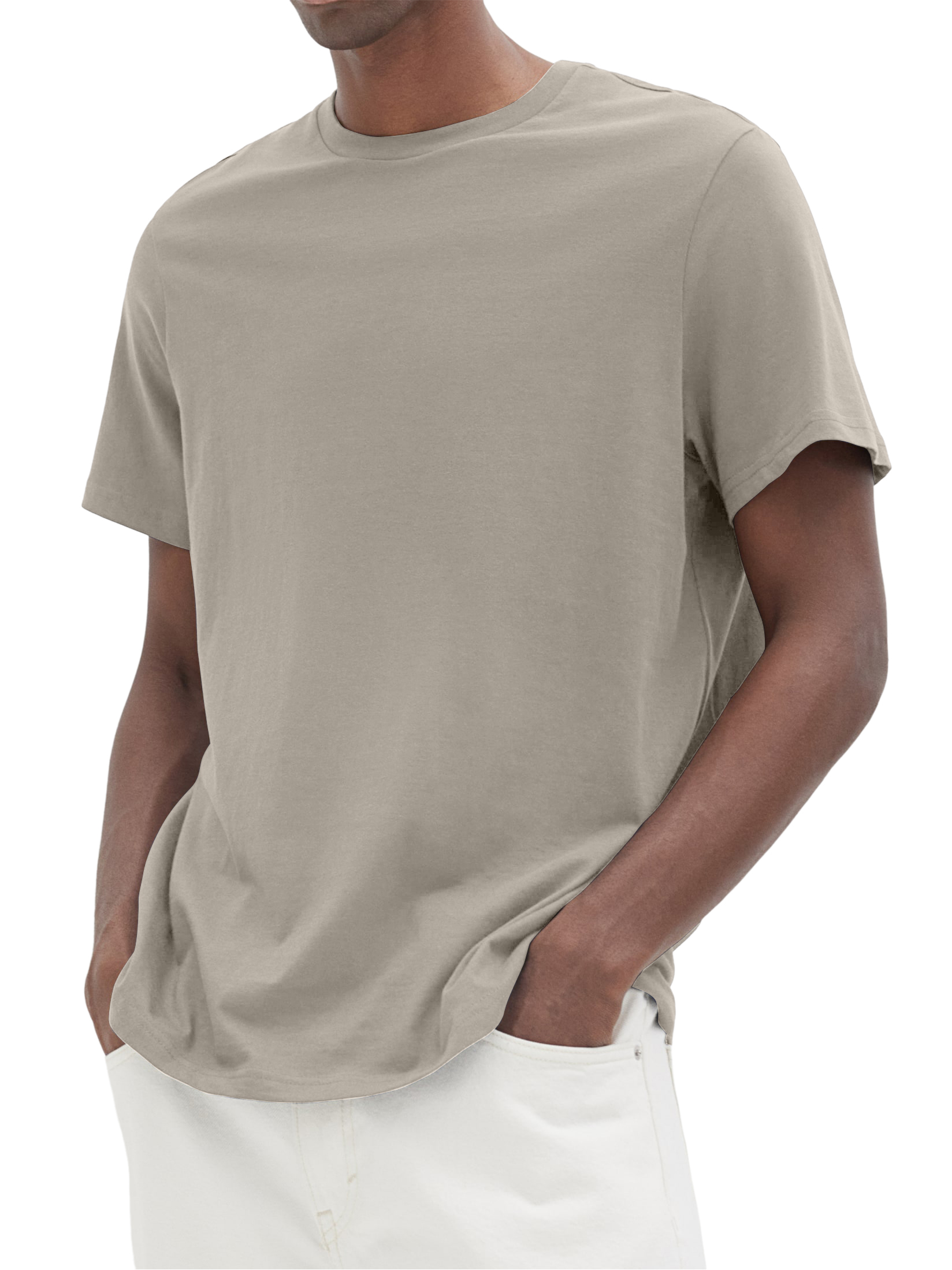 Men's Cotton Round Neck Versatile Daily Short-sleeved T-shirt