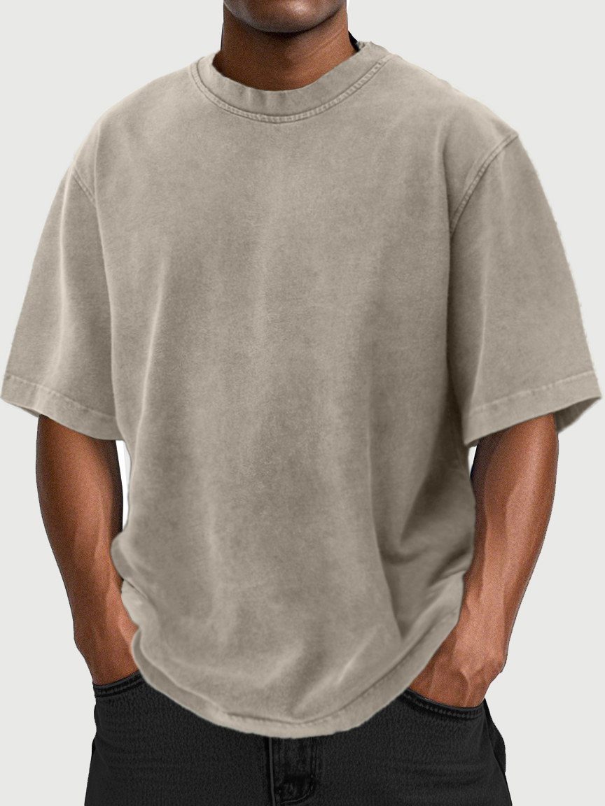 Men's Vintage Washed And Distressed 100% Cotton T-shirt