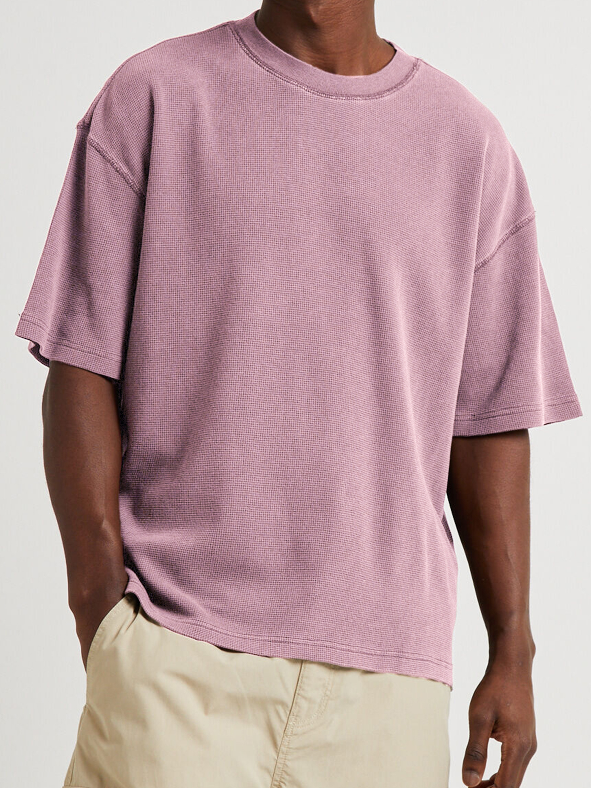 Men's Waffle Distressed Casual T-Shirt
