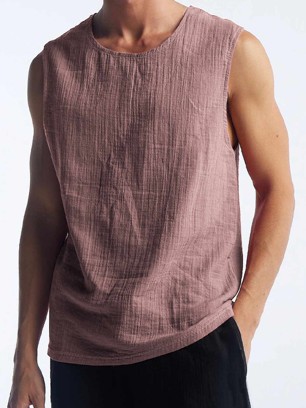 Men's Crepe Comfort Sleeveless Vest Casual Vest
