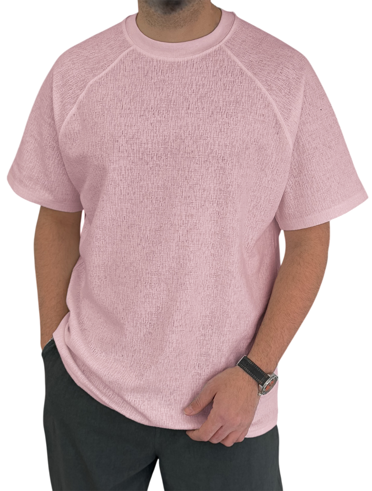 Men's Wrinkles Raglan Sleeve Daily Casual Short Sleeve T-shirt