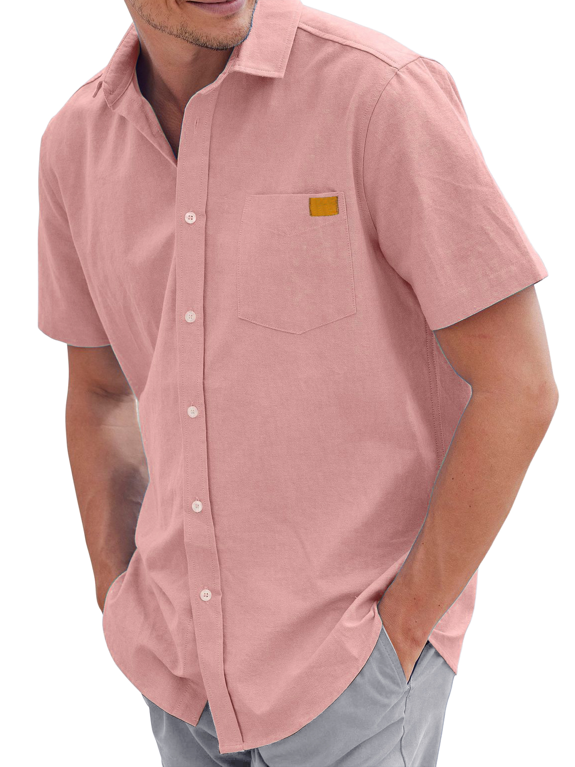 Men's Cotton And Linen Casual And Comfortable Everyday Short-sleeved Shirt