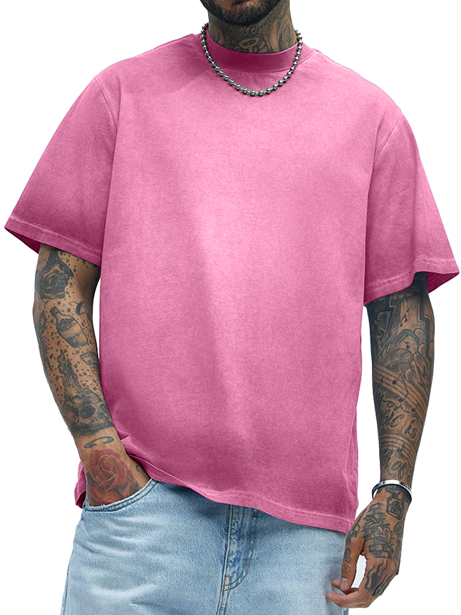 Men's Pure Cotton Gradient Washed Distressed Heavy-duty Short-sleeved T-shirt