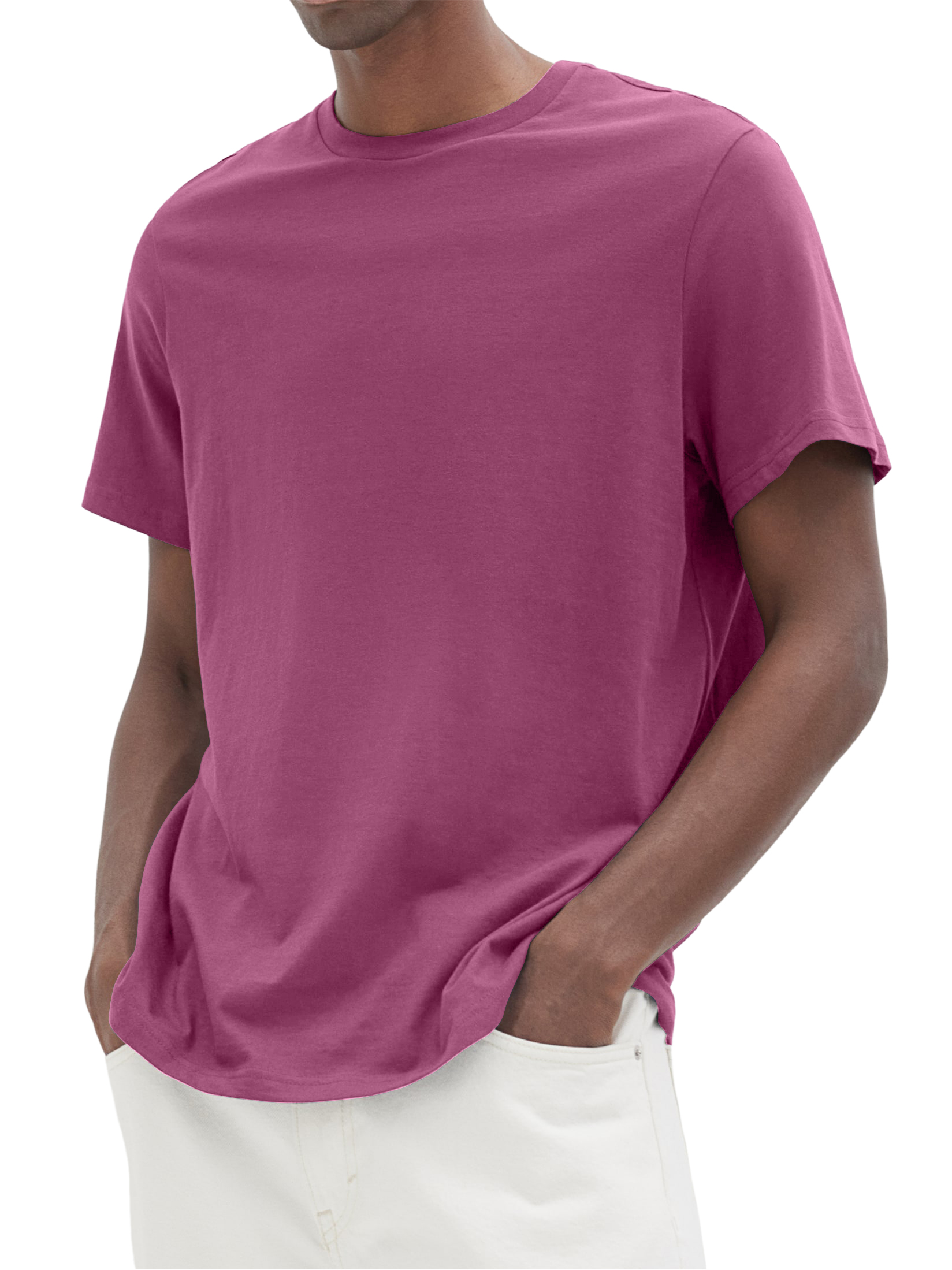 Men's Cotton Round Neck Versatile Daily Short-sleeved T-shirt