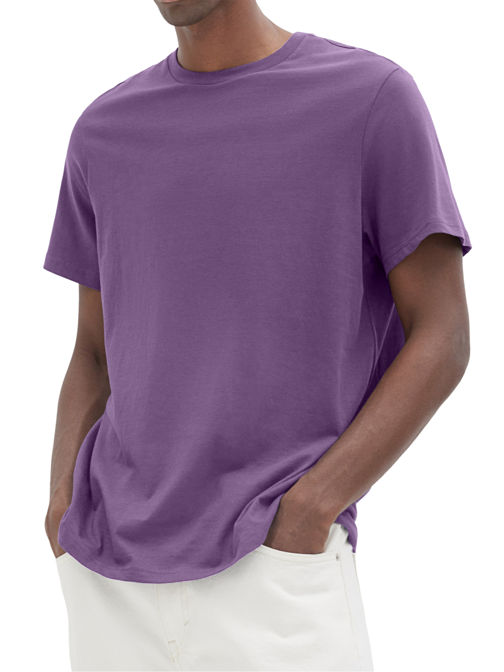 Men's Cotton Round Neck Versatile Daily Short-sleeved T-shirt