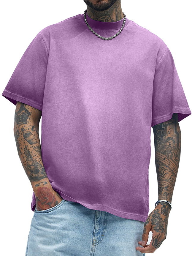 Men's Pure Cotton Gradient Washed Distressed Heavy-duty Short-sleeved T-shirt