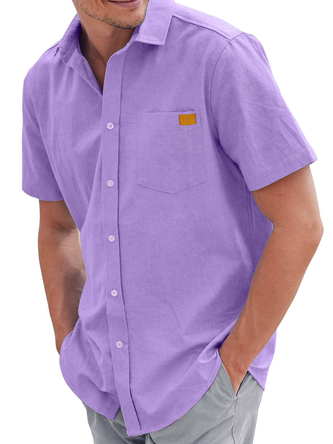 Men's Cotton And Linen Casual And Comfortable Everyday Short-sleeved Shirt