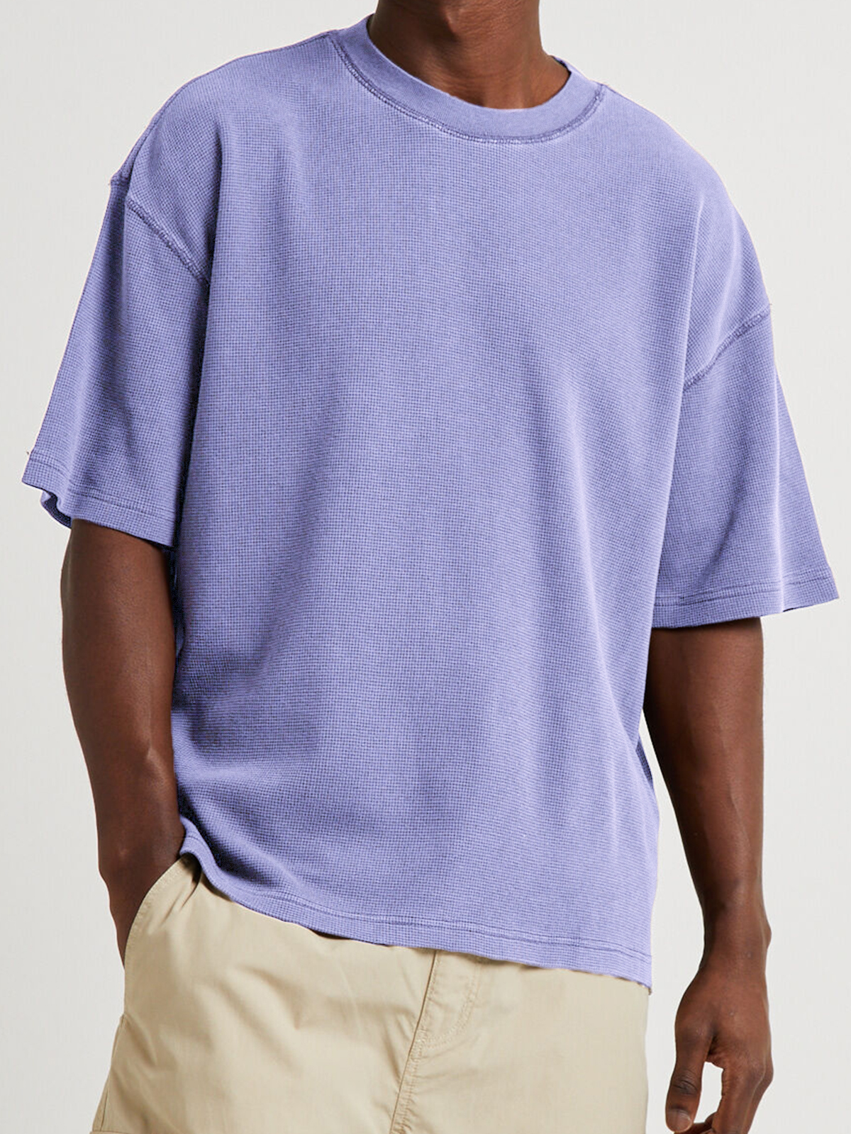 Men's Waffle Distressed Casual T-Shirt