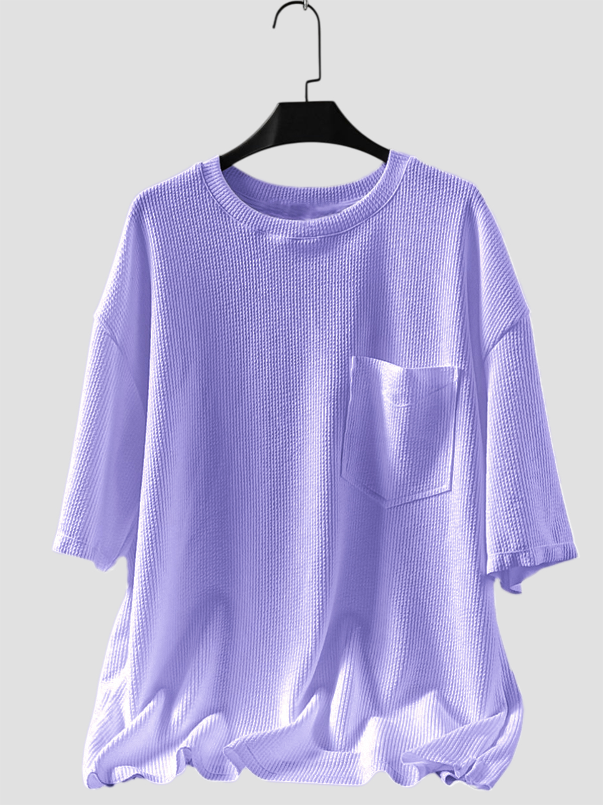 Men's Large Pocket Textured Jacquard Textured Short-sleeved T-shirt