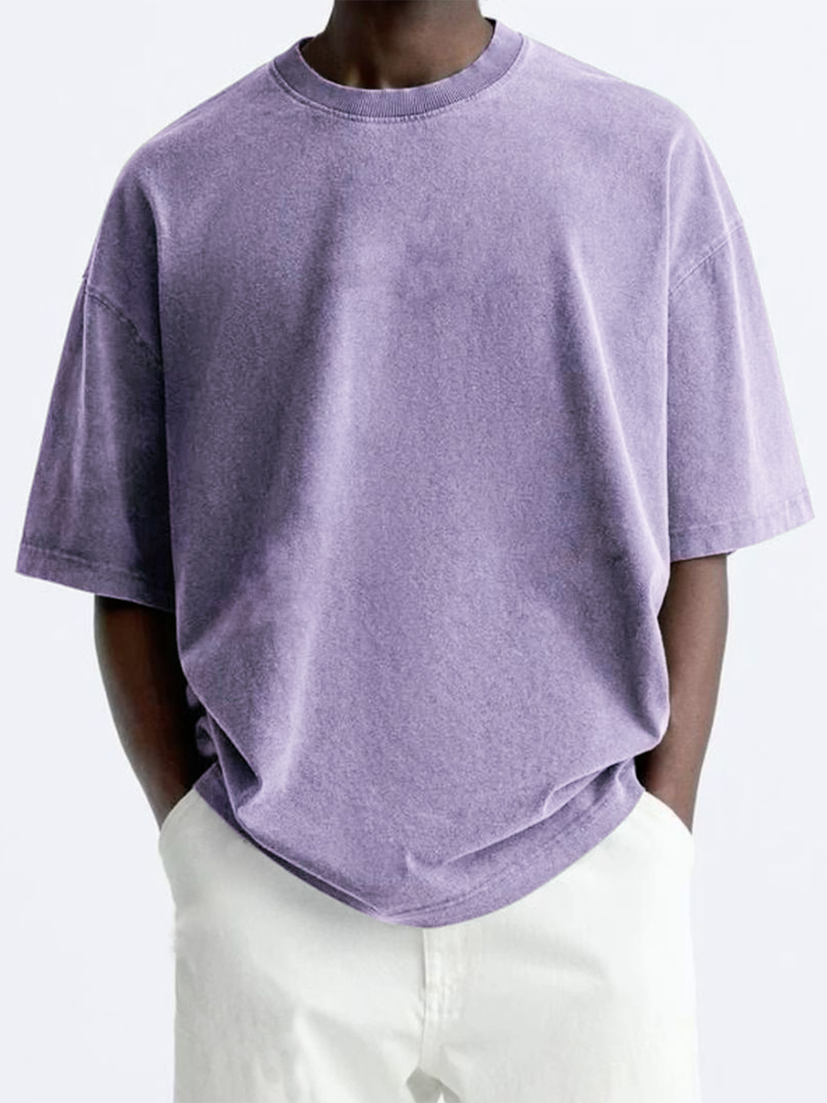 Men's Vintage Cotton Distressed Casual Loose Round Neck T-Shirt