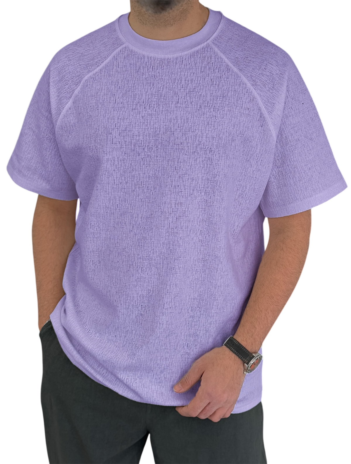Men's Wrinkles Raglan Sleeve Daily Casual Short Sleeve T-shirt