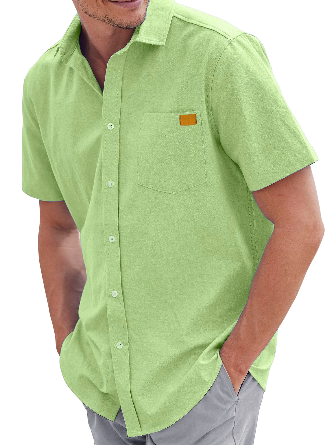 Men's Cotton And Linen Casual And Comfortable Everyday Short-sleeved Shirt
