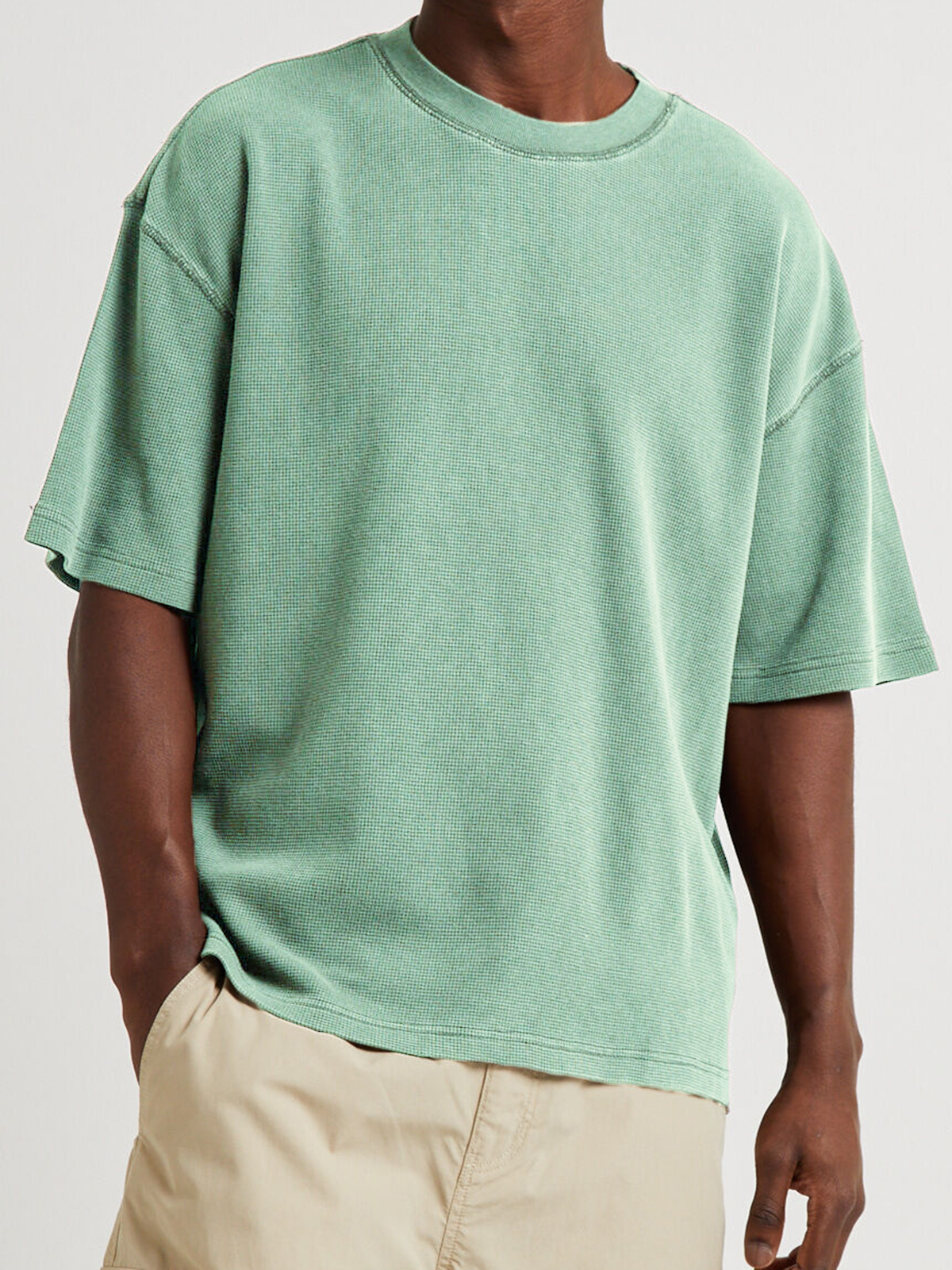 Men's Waffle Distressed Casual T-Shirt