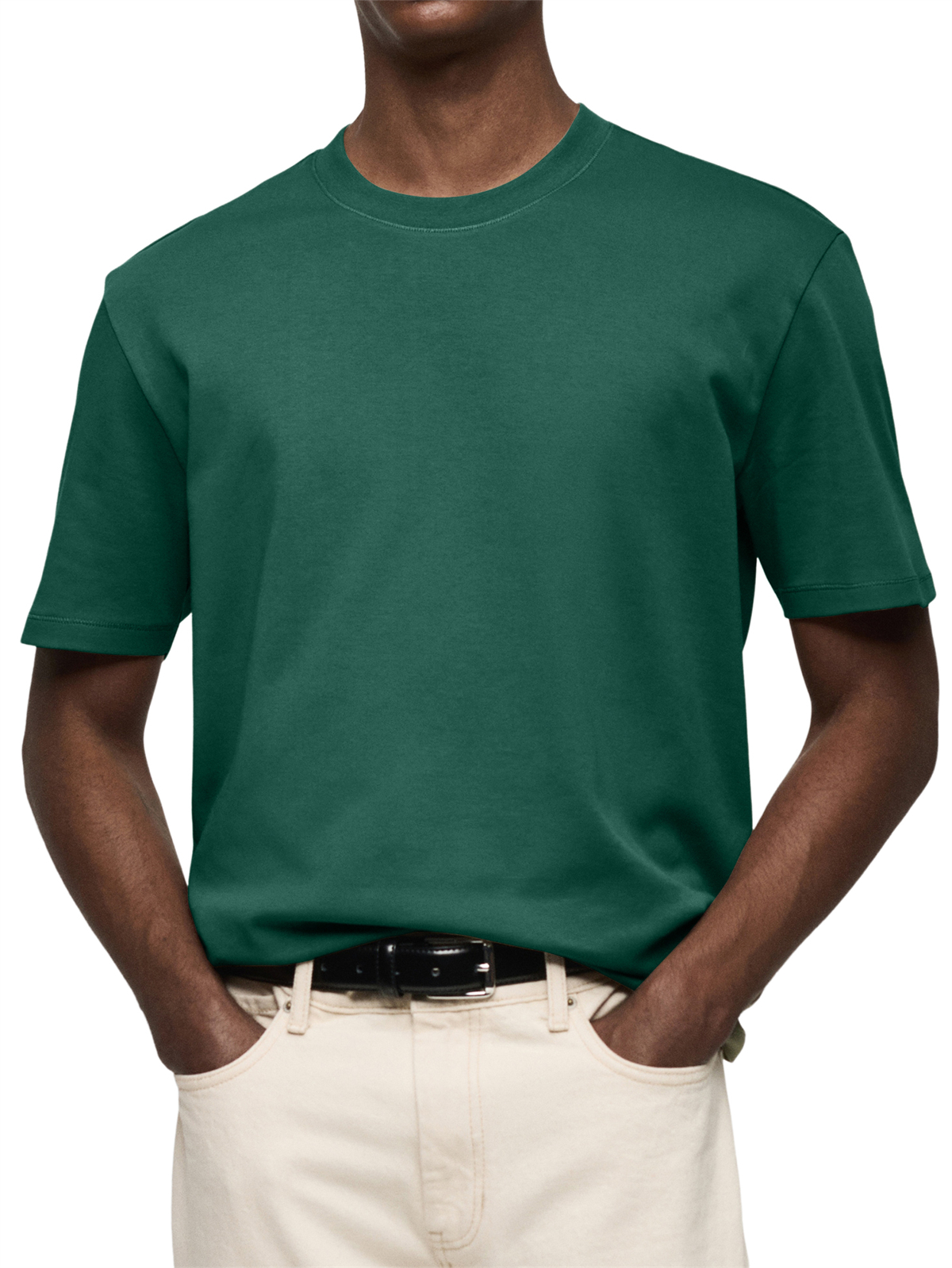 Men's 100% Cotton Daily Casual Simple Round Neck Short-sleeved T-shirt