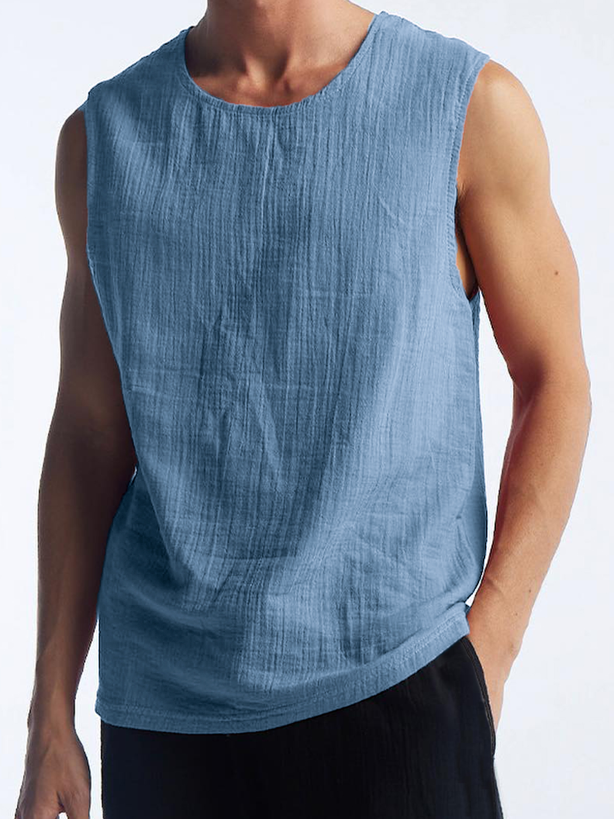 Men's Crepe Comfort Sleeveless Vest Casual Vest