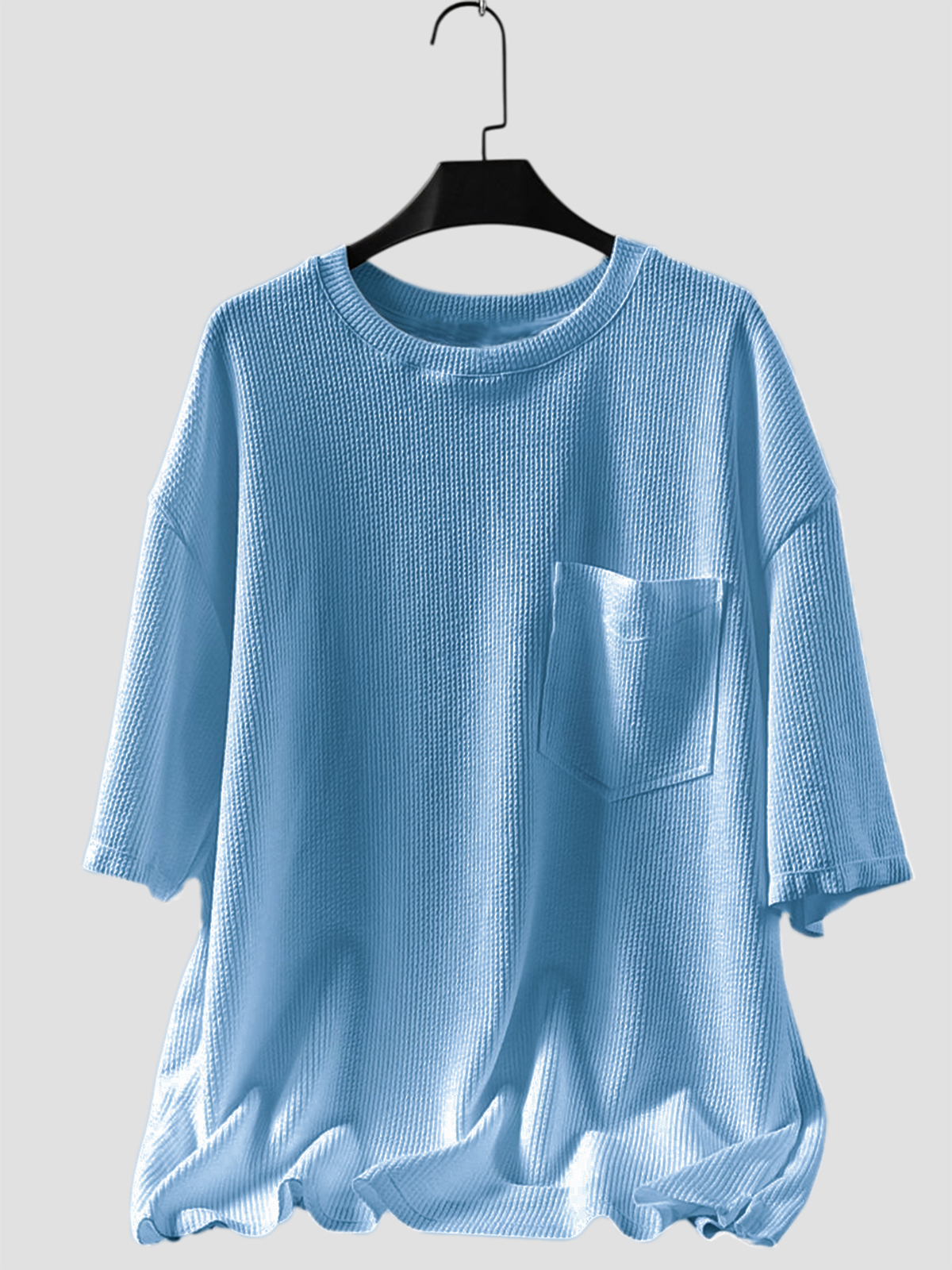 Men's Large Pocket Textured Jacquard Textured Short-sleeved T-shirt