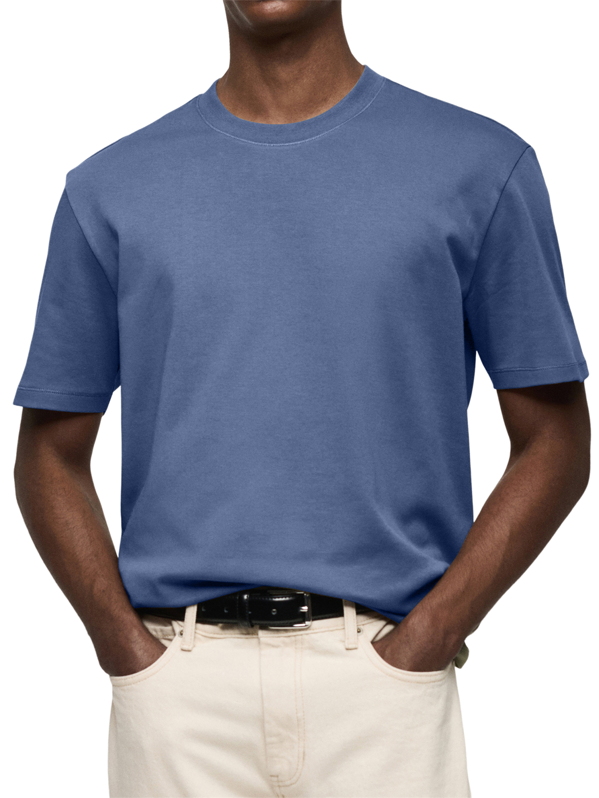 Men's 100% Cotton Daily Casual Simple Round Neck Short-sleeved T-shirt