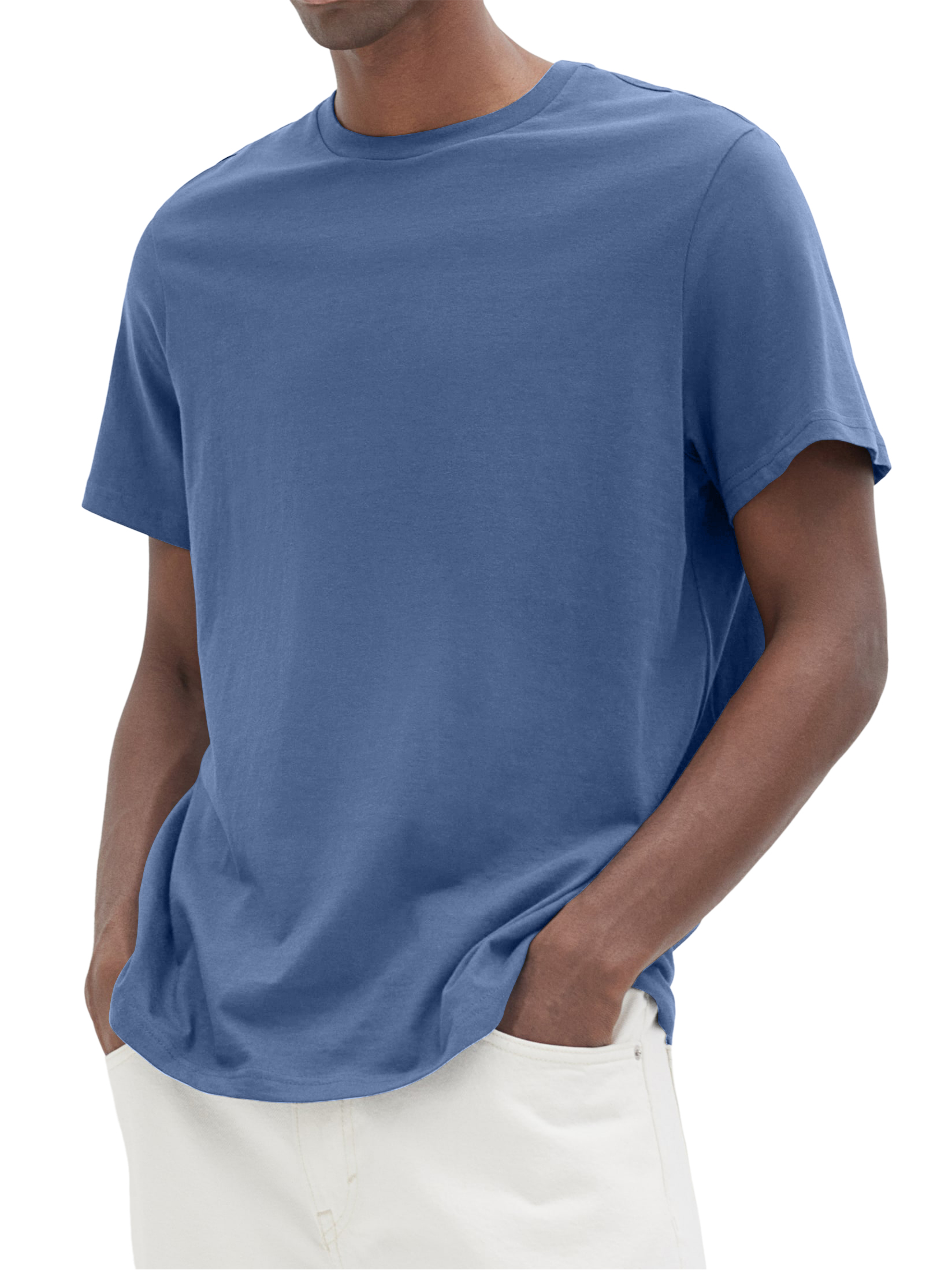 Men's Cotton Round Neck Versatile Daily Short-sleeved T-shirt