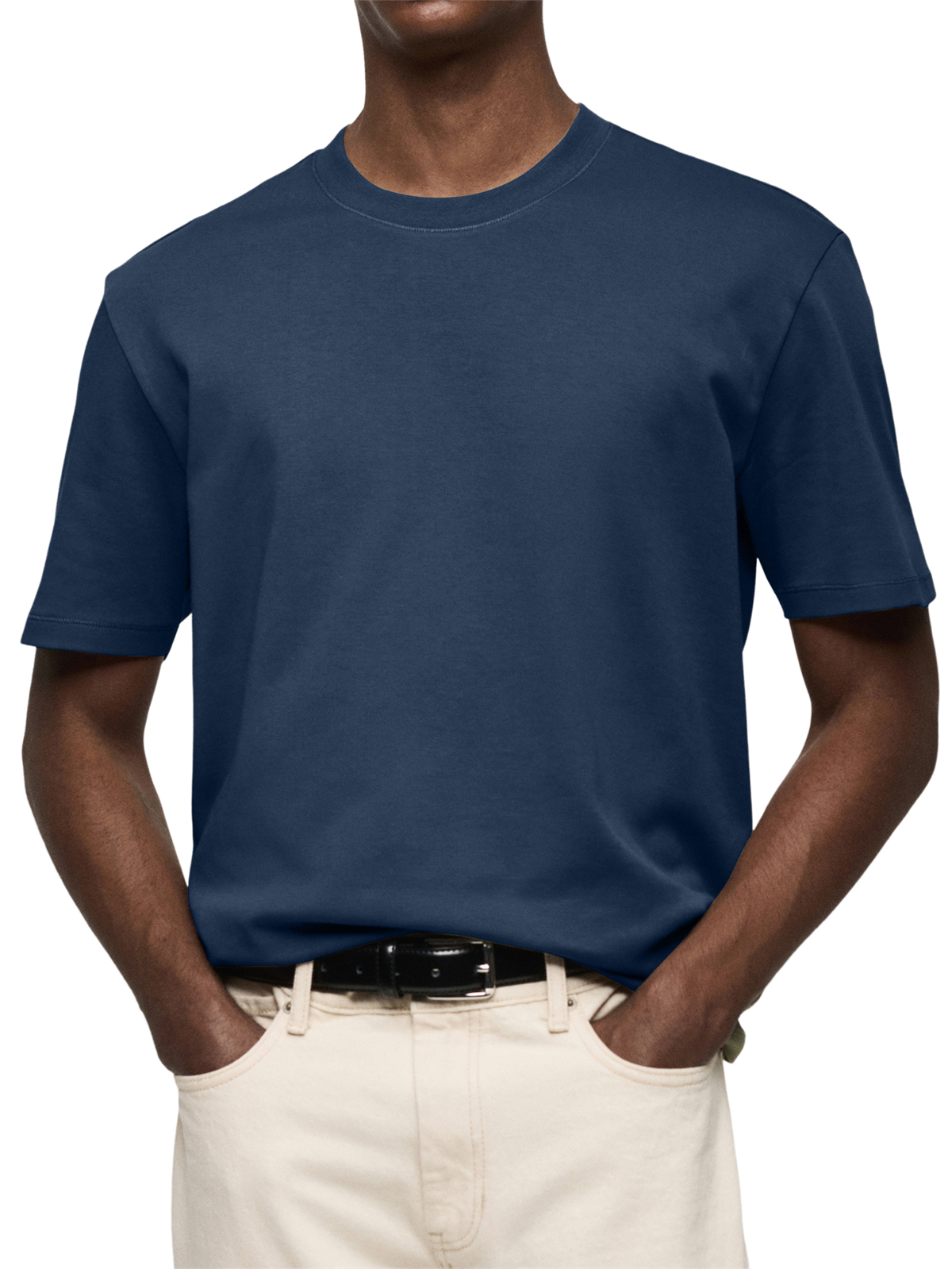 Men's 100% Cotton Daily Casual Simple Round Neck Short-sleeved T-shirt